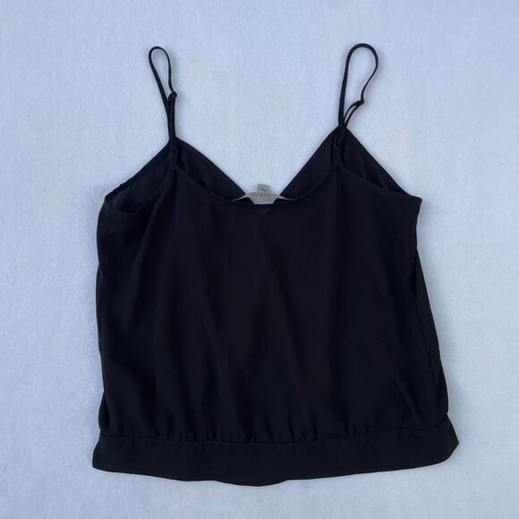 GUESS Los Angeles Women's Black Sheer V-neck Wrap Top Blouse Size S y2k Fall - Picture 2 of 5